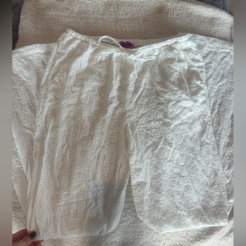 Edikted Women’s Lemon Lacey Cotton Pants XS - Picture 3 of 4